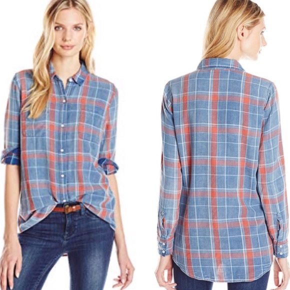 Lucky Brand Tops - Lucky Brand washed twill plaid boyfriend shirt 3X